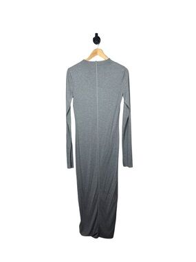 All Things Golden Modal Long Sleeve Midi Dress Gray Bodycon Column Size L NWT